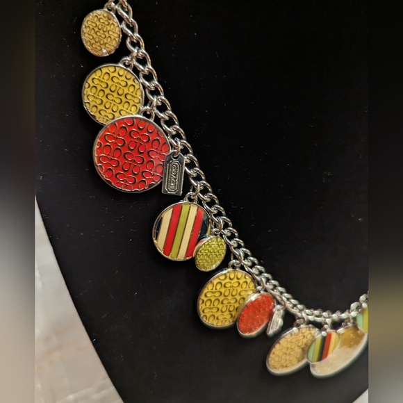 COACH Enamel Logo Charms Chain Necklace and Bracelet Set LNC - Picture 7 of 15